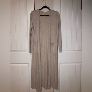 Taking A Stand Ribbed Knit Duster Cardigan (Oatmeal)